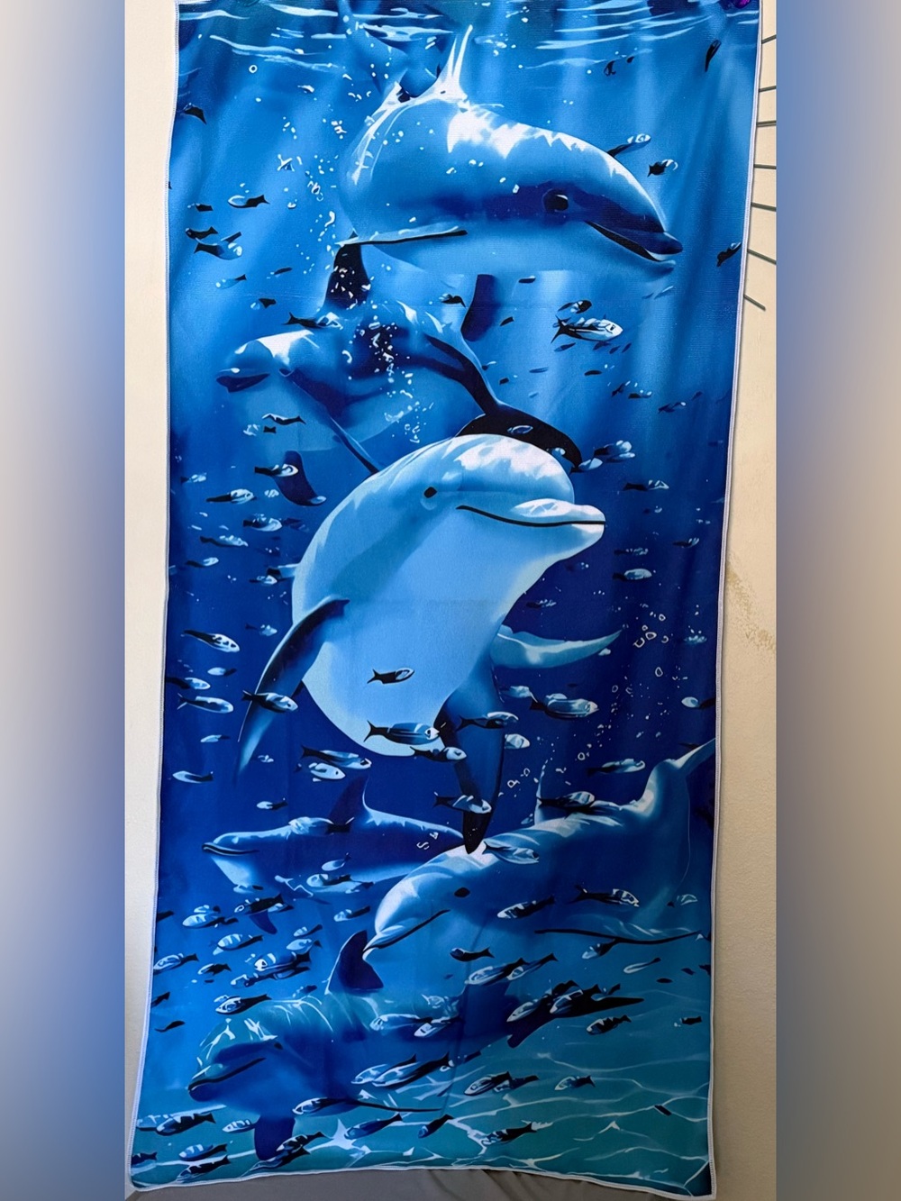 Ocean Dolphins Blue Beach Towel